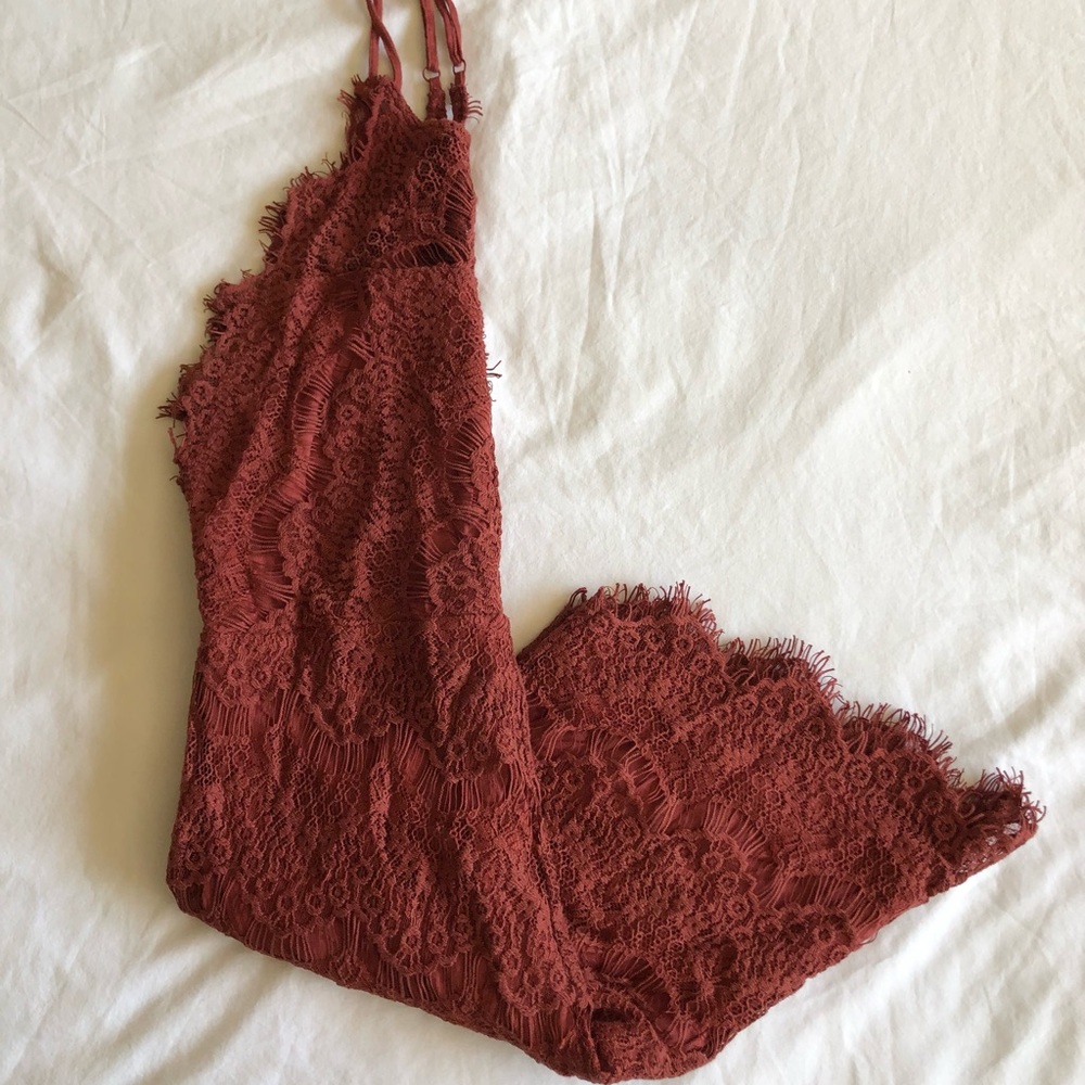 Free People- Burnt Orange Lace Dress- Size 6